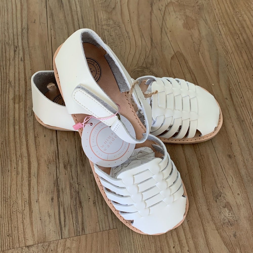Girls white summer sandals
